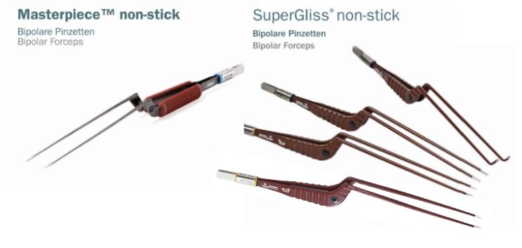 Pinzas bipolares antiadherentes Masterpiece y SuperGliss