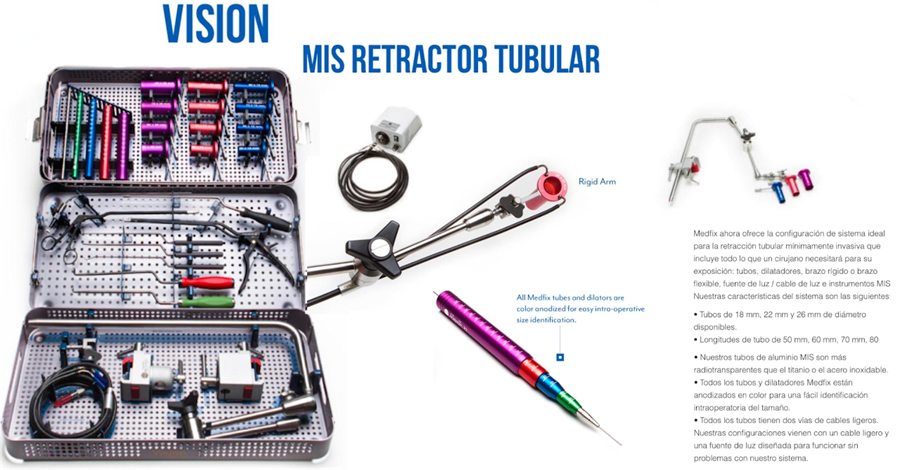 Set del retractor tubular VISION MIS con dilatadores e instrumental